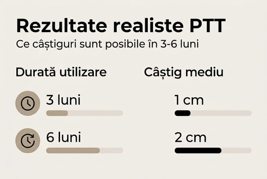 Infografic: Ce rezultate reale poți obține cu metoda PTT pentru mărirea penisului