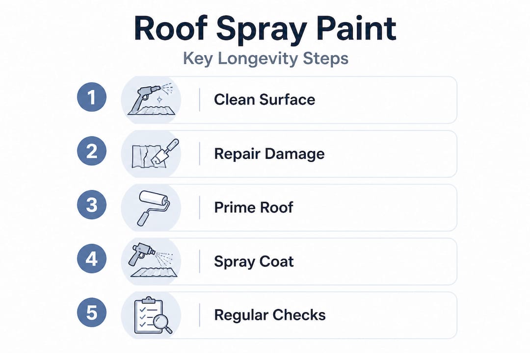 1777860805718 Infographic on steps for long lasting roof spray paint - J R Cleaning