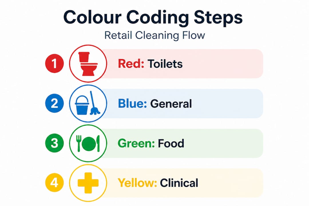 1777872058308 Infographic showing colour coded retail cleaning steps - J R Cleaning 1777872058308 Infographic showing colour coded retail cleaning steps - J R Cleaning