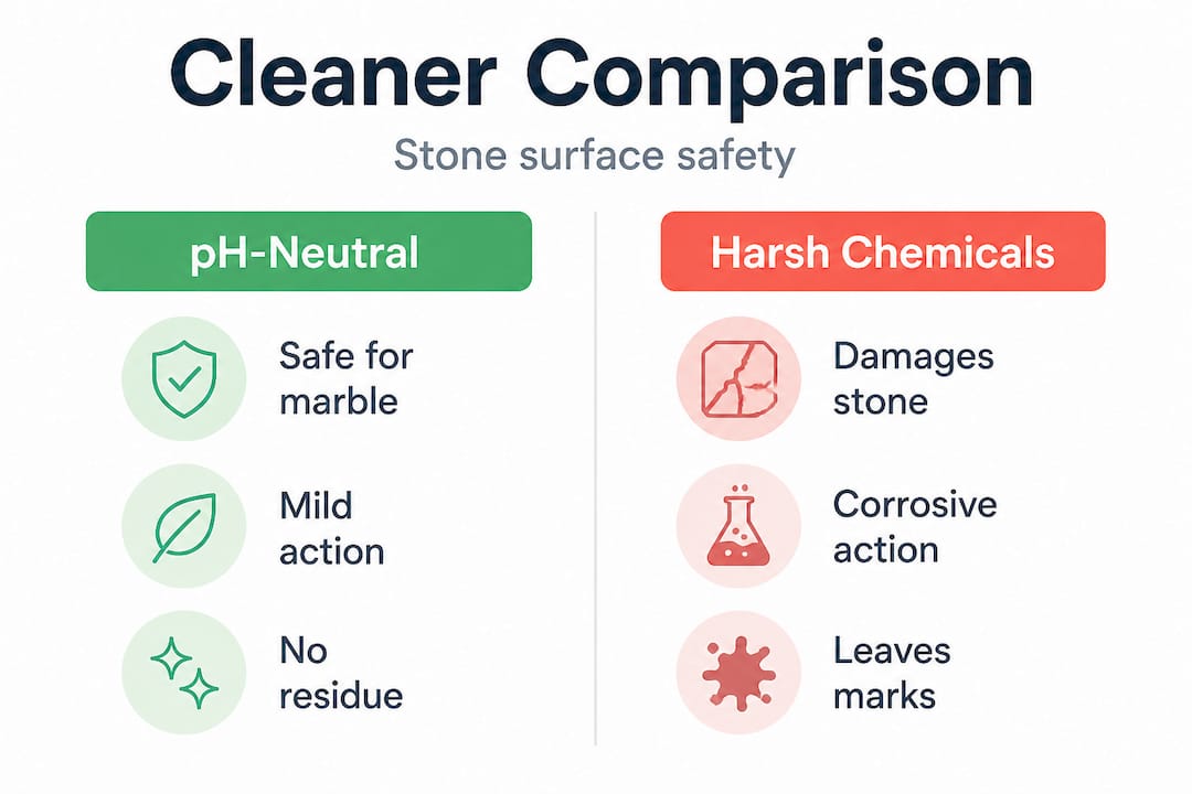 1777946852342 Infographic comparing pH neutral and harsh stone cleaners - J R Cleaning