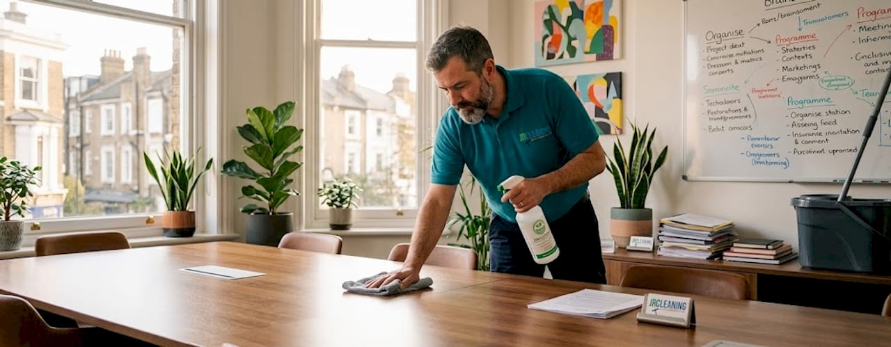 1778301392441 Office cleaner using eco friendly supplies - J R Cleaning