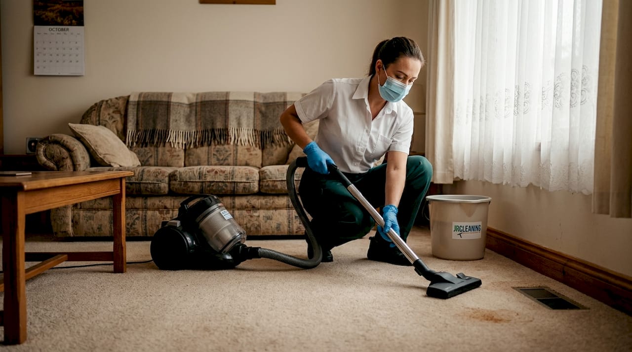 1778504874714 Cleaner using HEPA vacuum after pest activity - J R Cleaning