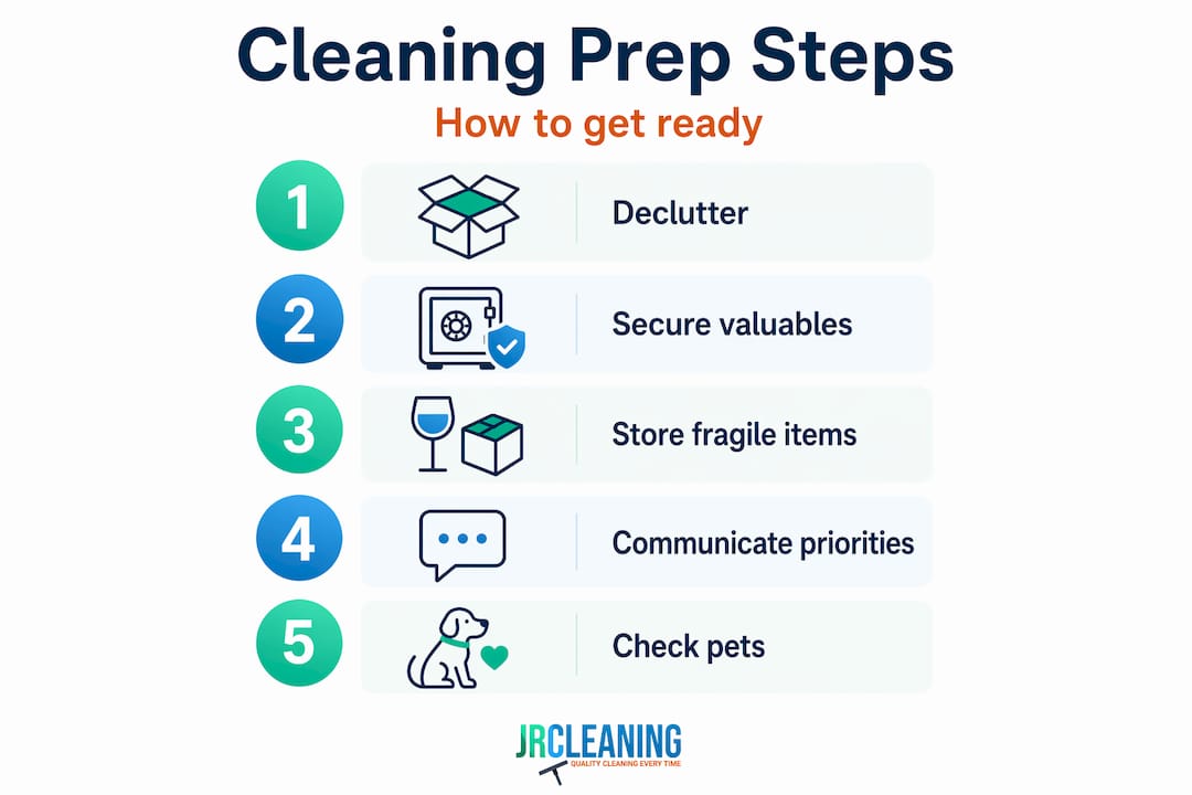 1779201836906 Infographic showing five cleaning preparation steps - J R Cleaning