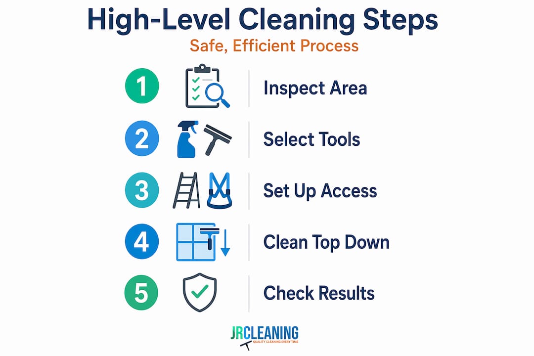 1779895922401 Infographic showing key high level cleaning process steps - J R Cleaning