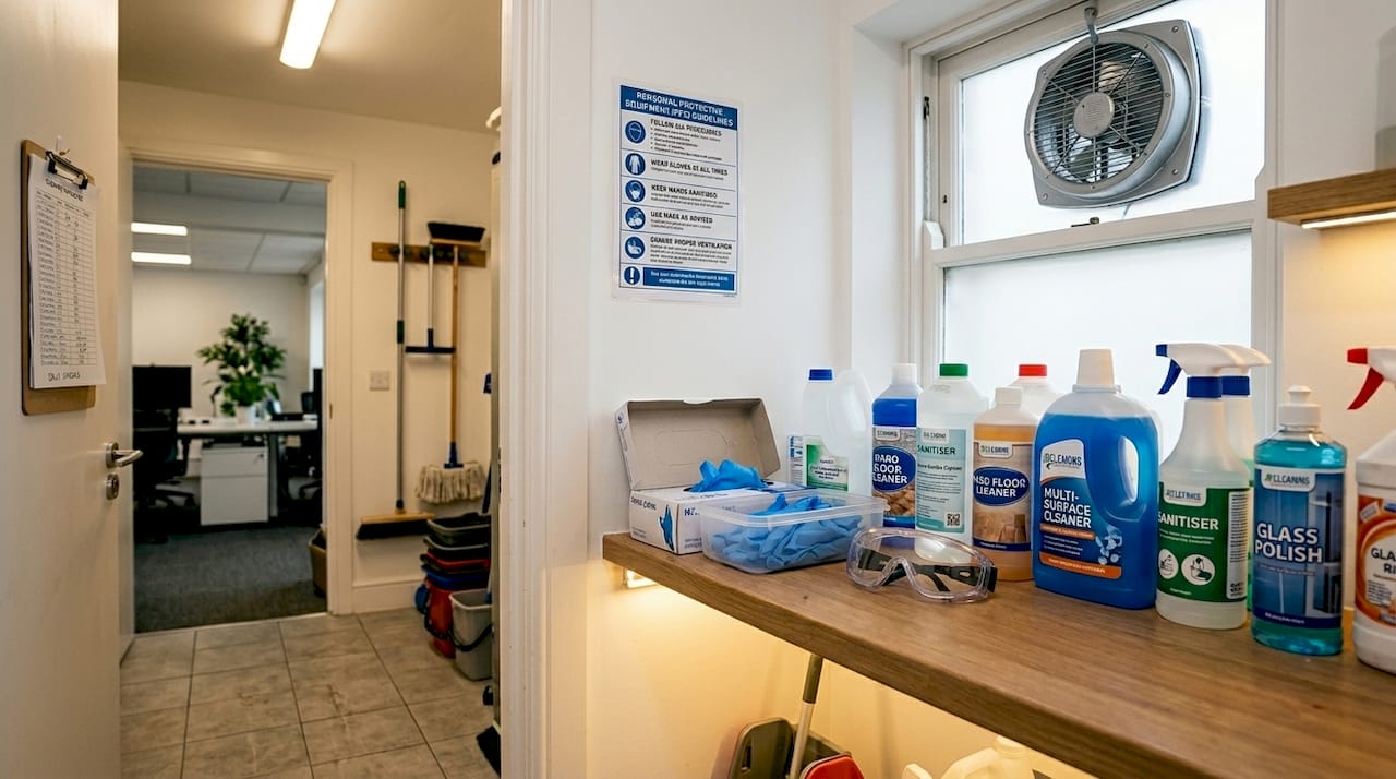 1780374931655 Janitor gear and ventilation tools in closet - J R Cleaning