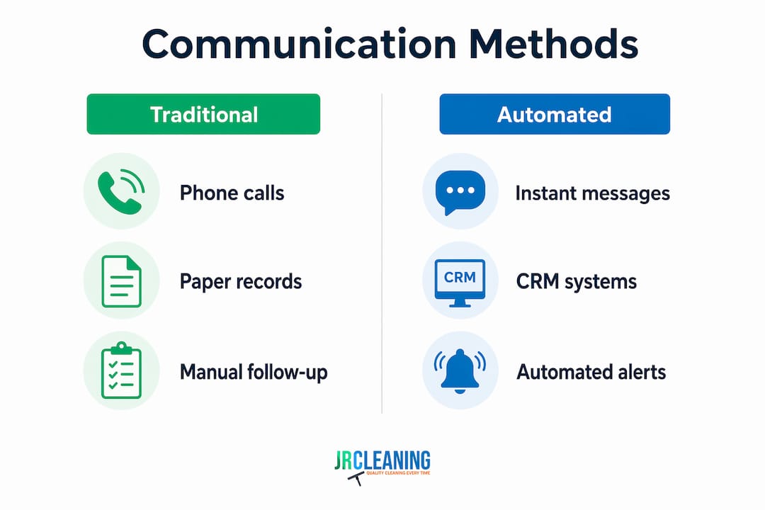 1780462369064 Infographic comparing traditional and automated communication methods in cleaning services - J R Cleaning 1780462369064 Infographic comparing traditional and automated communication methods in cleaning services - J R Cleaning