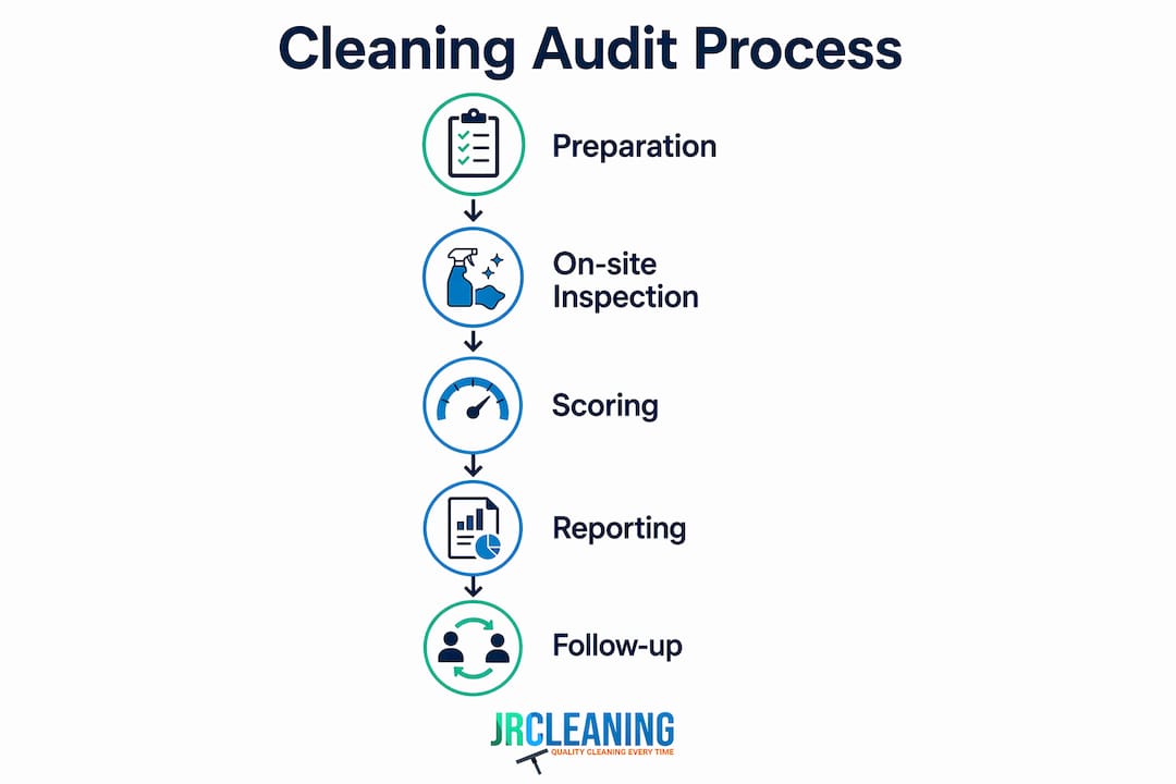 1780721848905 Infographic outlining steps in cleaning audit process - J R Cleaning