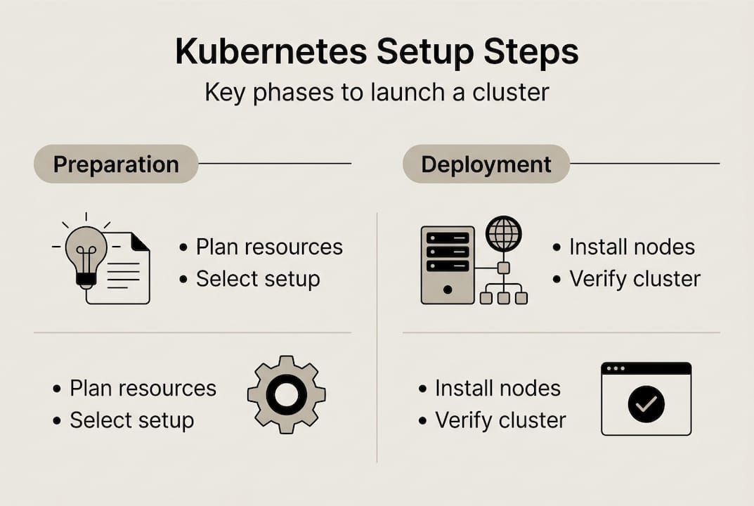 Kubernetes setup process infographic overview