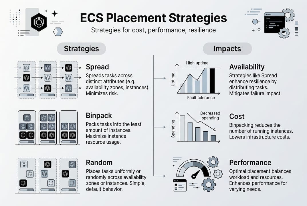 Infographic of ECS placement strategies and impacts