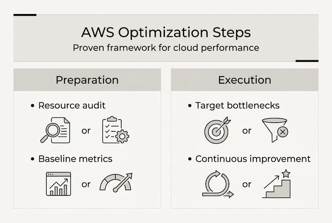 Infographic showing AWS optimization framework