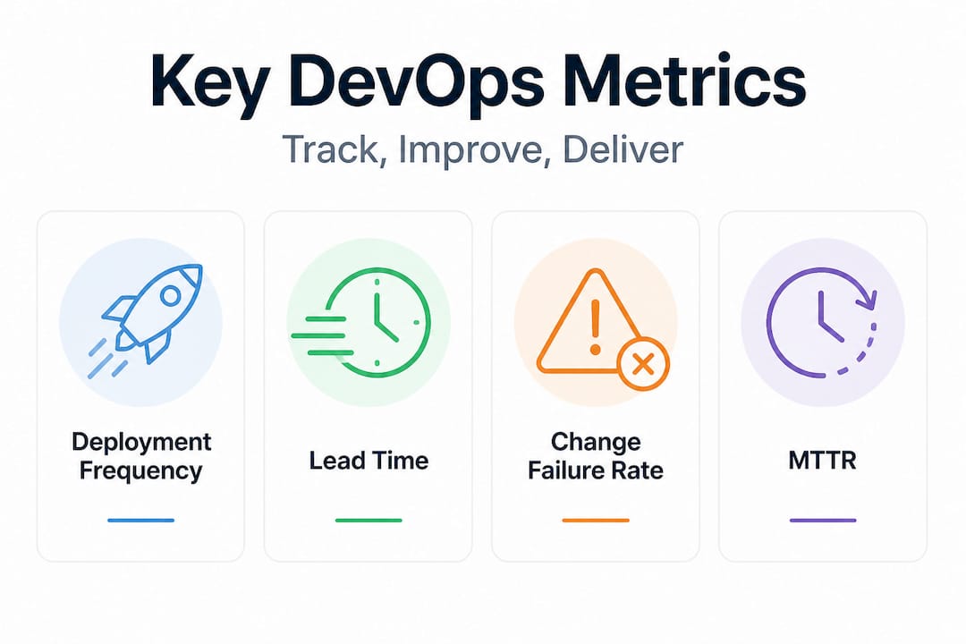 Infographic showing key DevOps monitoring metrics