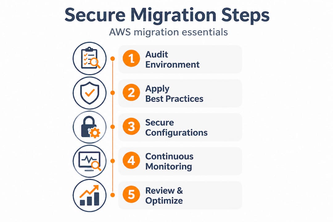 Infographic of secure cloud migration steps