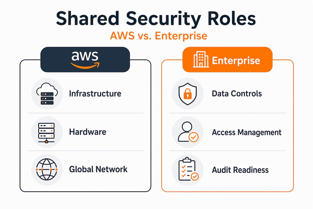 Infographic comparing AWS and enterprise security roles
