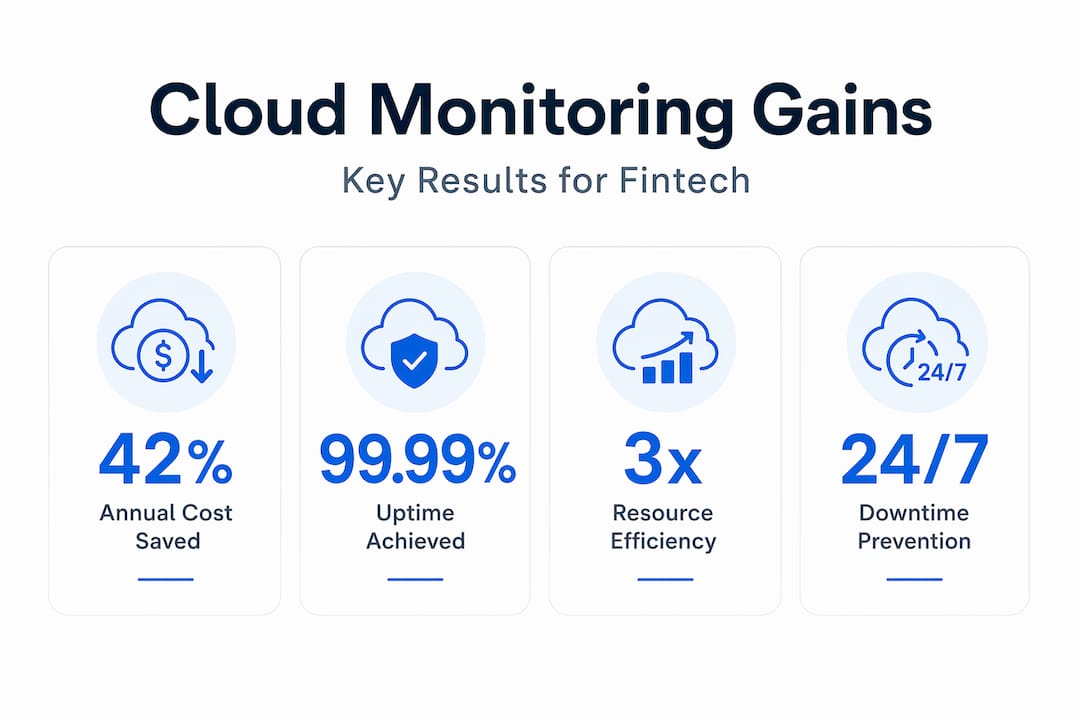 Infographic shows cloud monitoring statistics and results