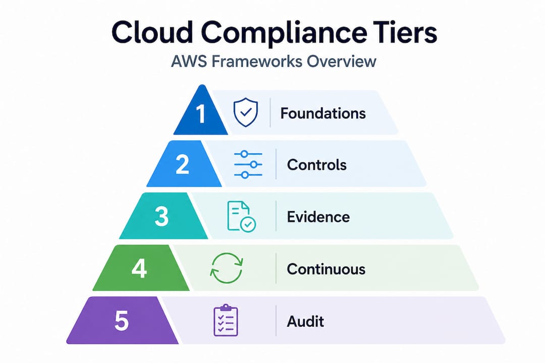 Hierarchy infographic of AWS compliance framework tiers