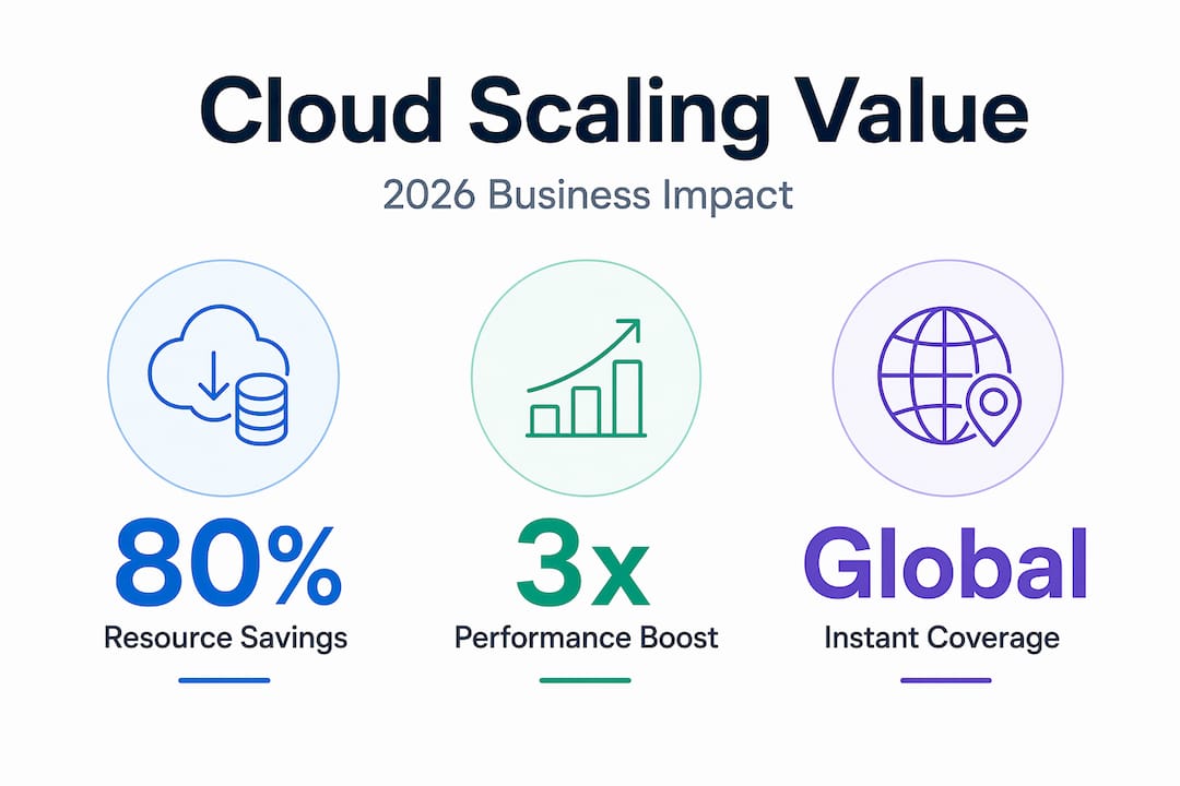 Infographic showing cloud scaling business impact stats