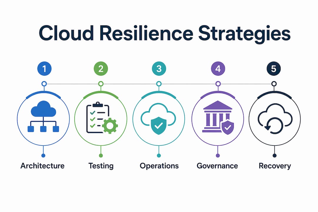 Infographic showing cloud resilience strategy hierarchy