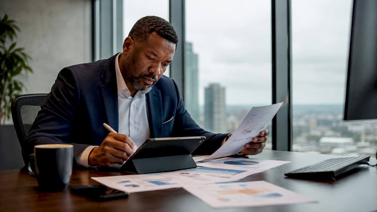 IT leader reviewing cloud strategy documents