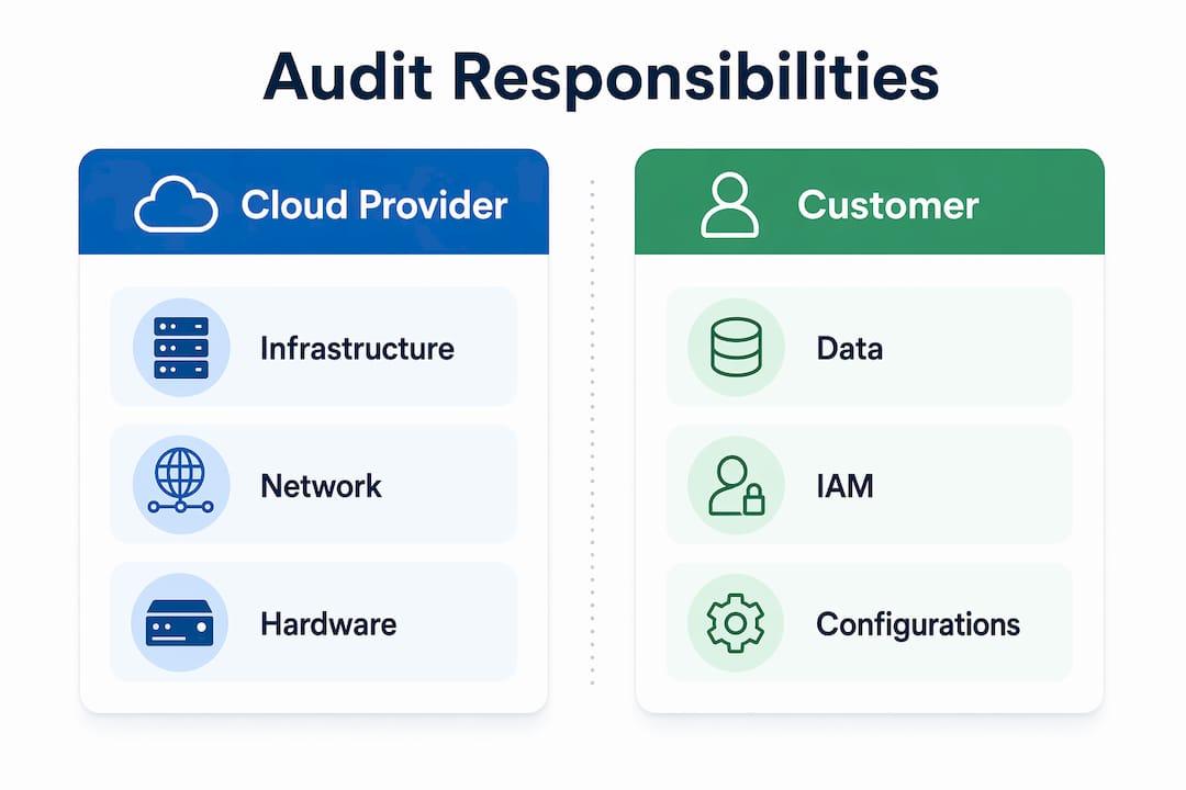 Infographic comparing cloud provider and customer audit responsibilities