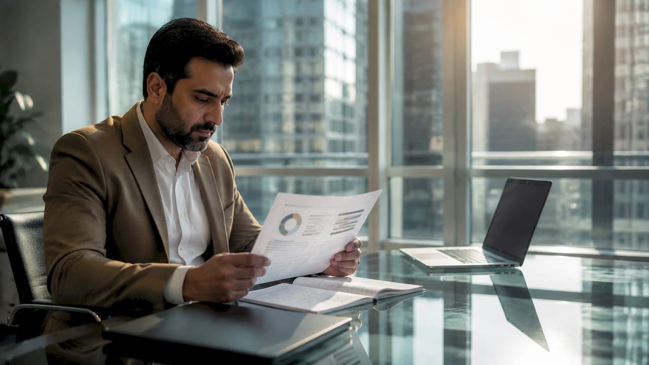 IT specialist reviewing cloud security documents