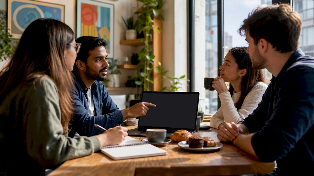 Diverse IT team collaborating on cloud governance