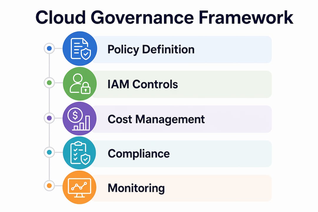 Infographic showing key cloud governance components