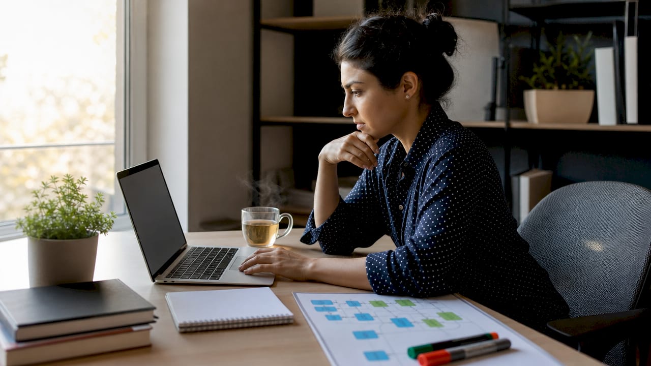Woman working on Zero Trust Architecture diagrams