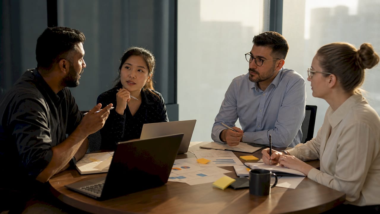 Team collaborating on cloud migration plan