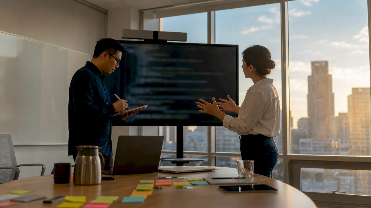 IT team collaborating over automation tools