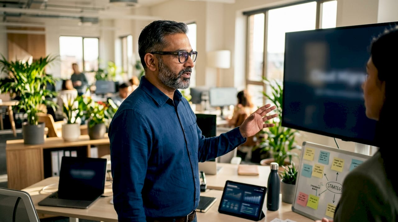 IT professional managing cloud migration at desk