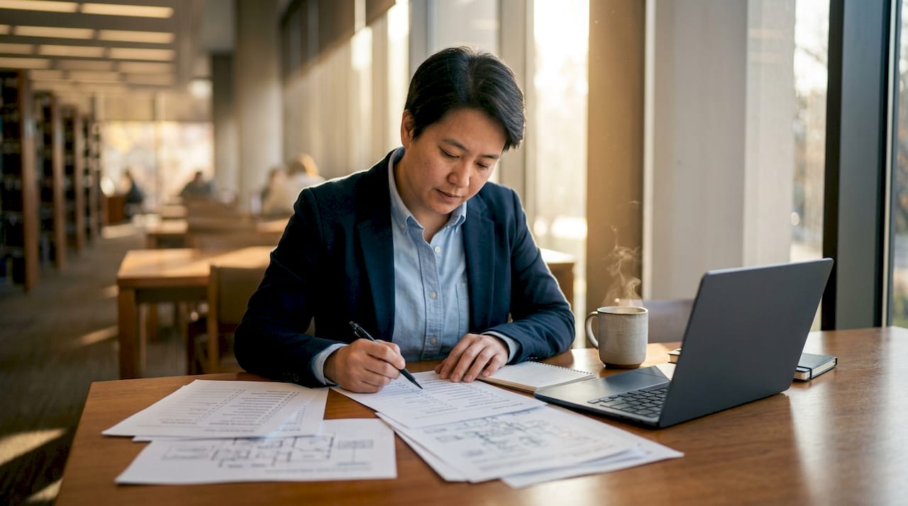 Fintech professional reviewing AWS compliance checklist
