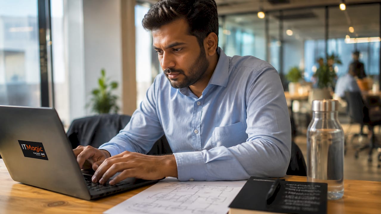 Engineer working on AWS Secrets Manager setup
