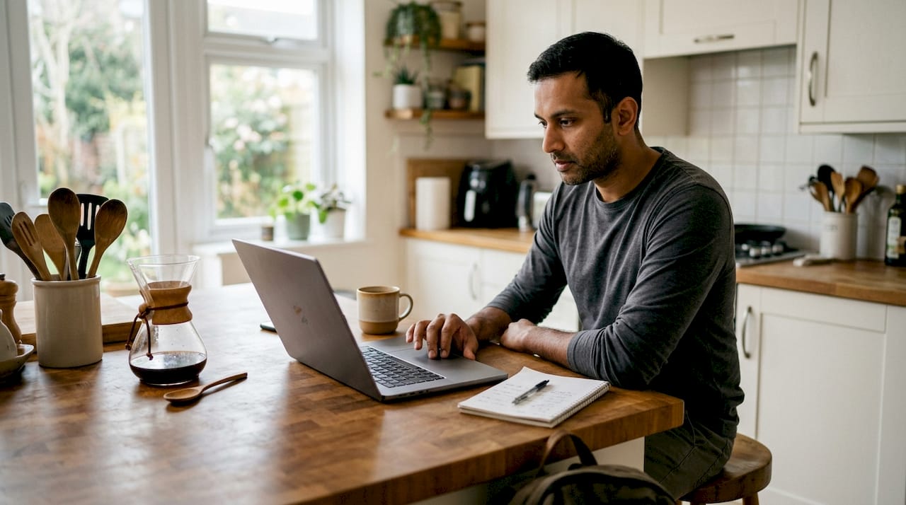 Database admin exporting MySQL data at desk