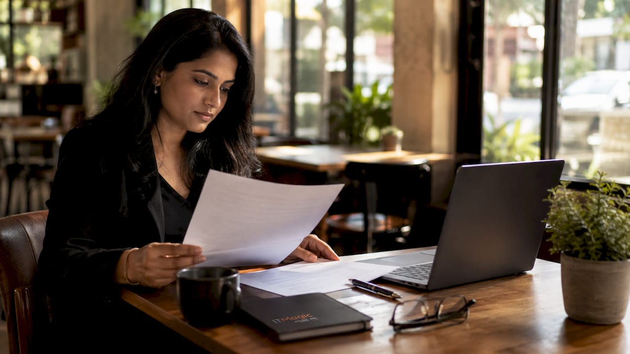 Person reviewing AWS HIPAA contract paperwork