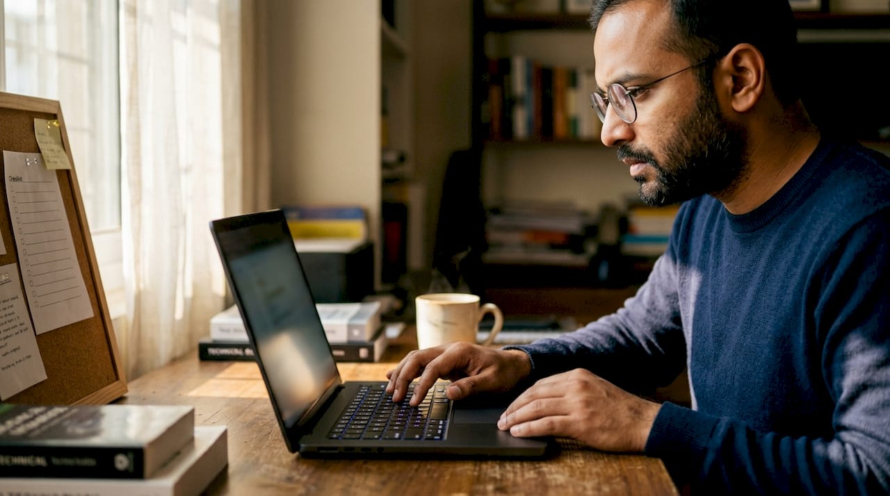 IT pro working on database migration report