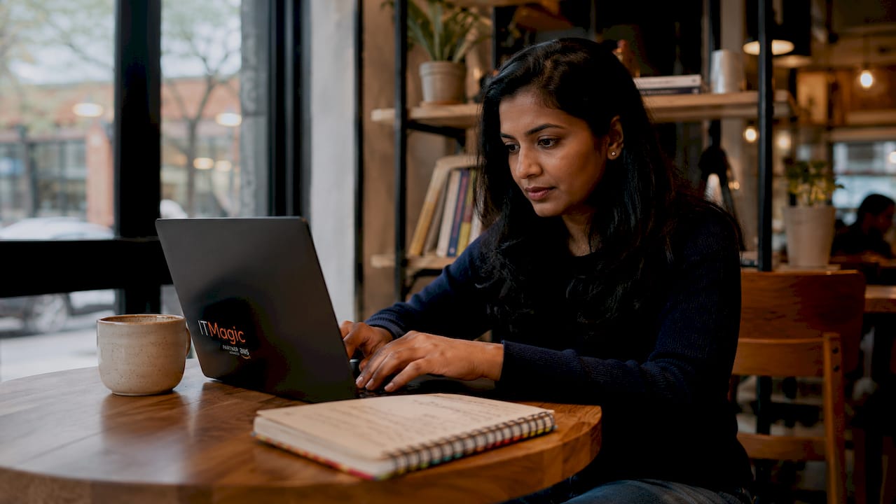 Engineer working on Kubernetes AWS at desk