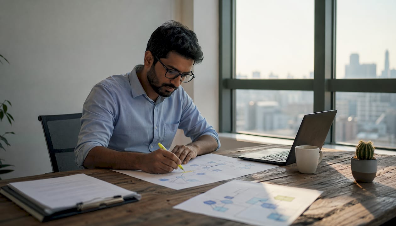 Engineer reviewing Kubernetes migration plans