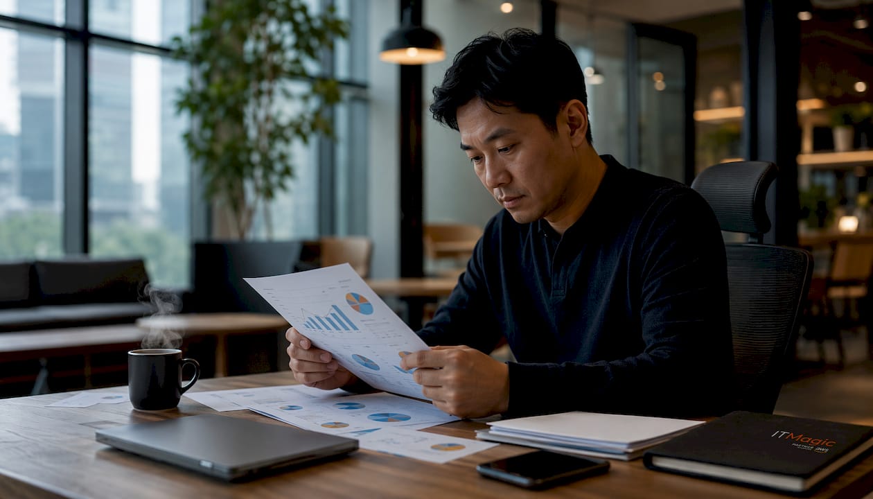 Cloud architect reviewing AWS billing reports