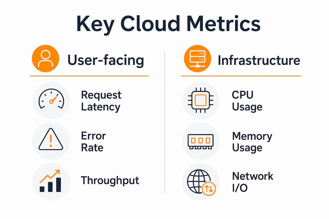 Infographic showing key cloud performance metrics comparison