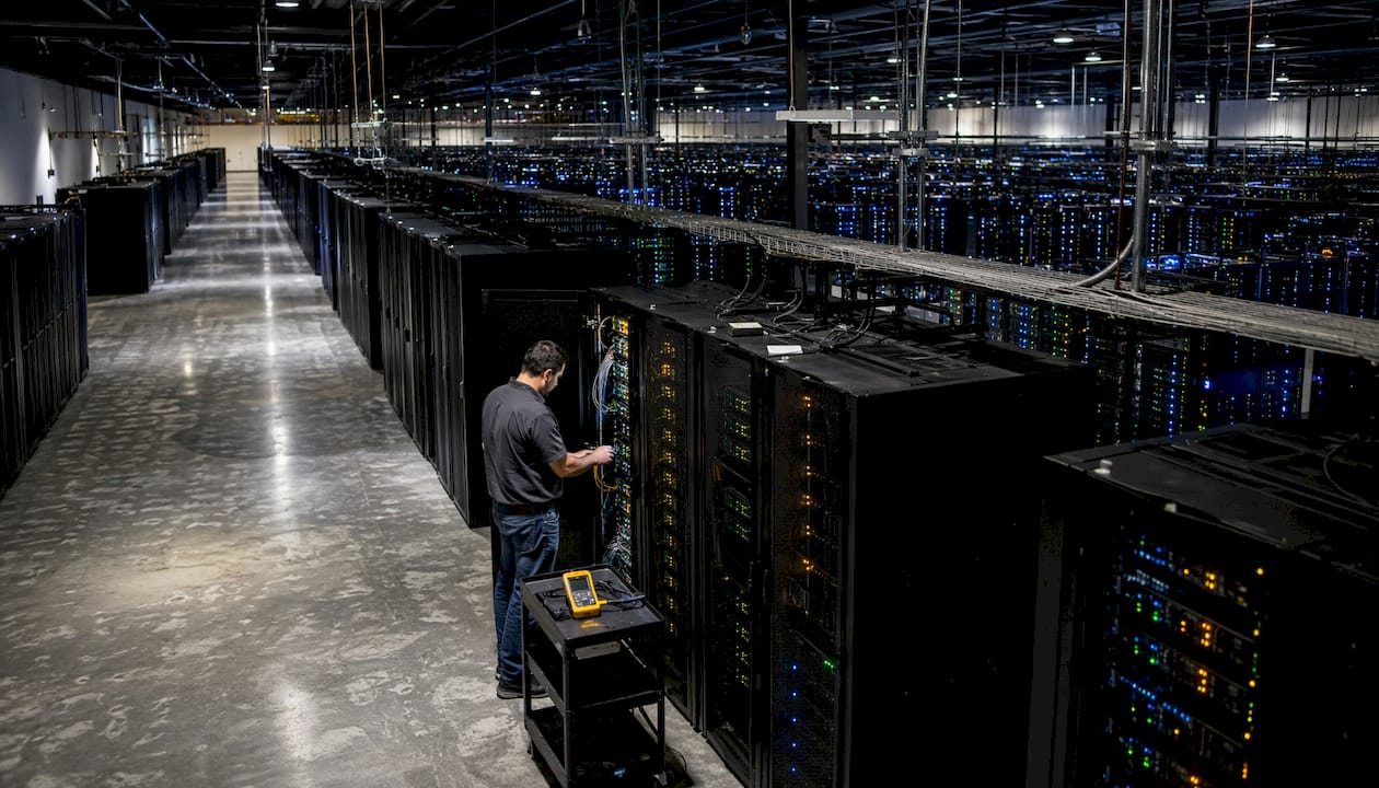 Public cloud data center with servers