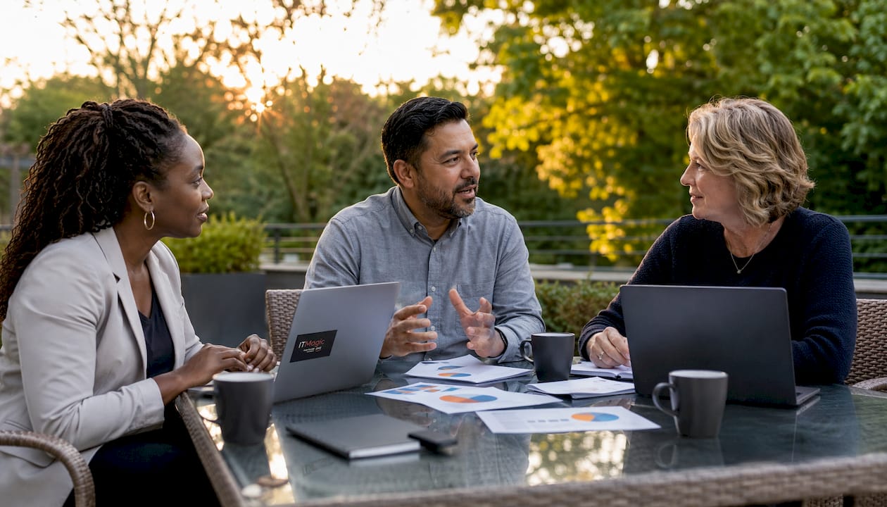 DevOps team discussing cost savings