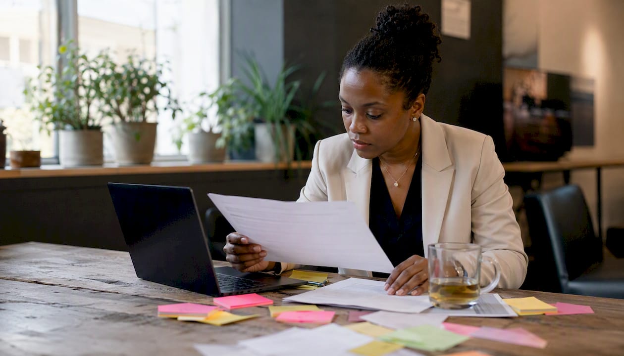 IT manager reviewing cloud governance documents