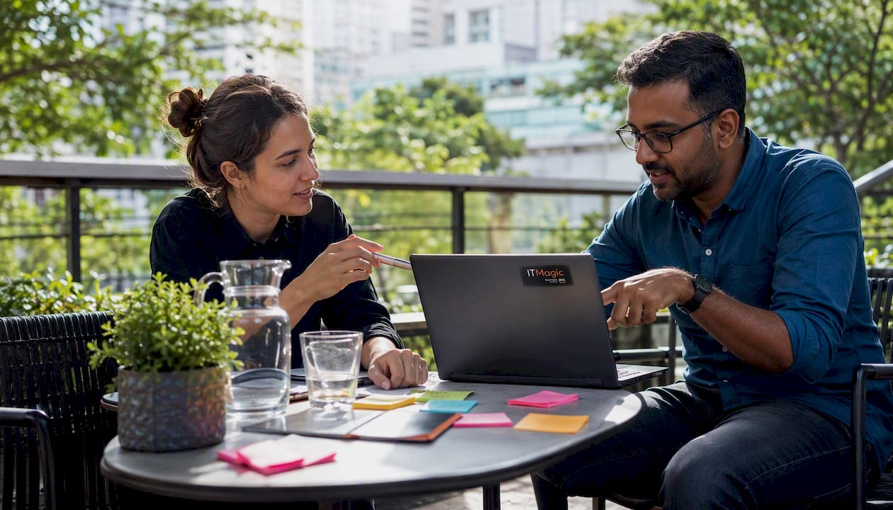 DevOps team discussing automation tools
