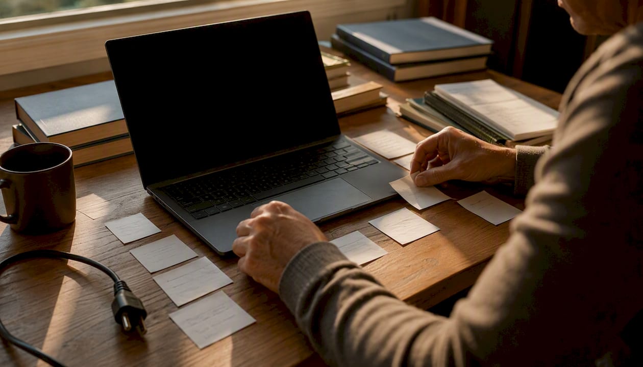Developer hands organizing batch build jobs concept