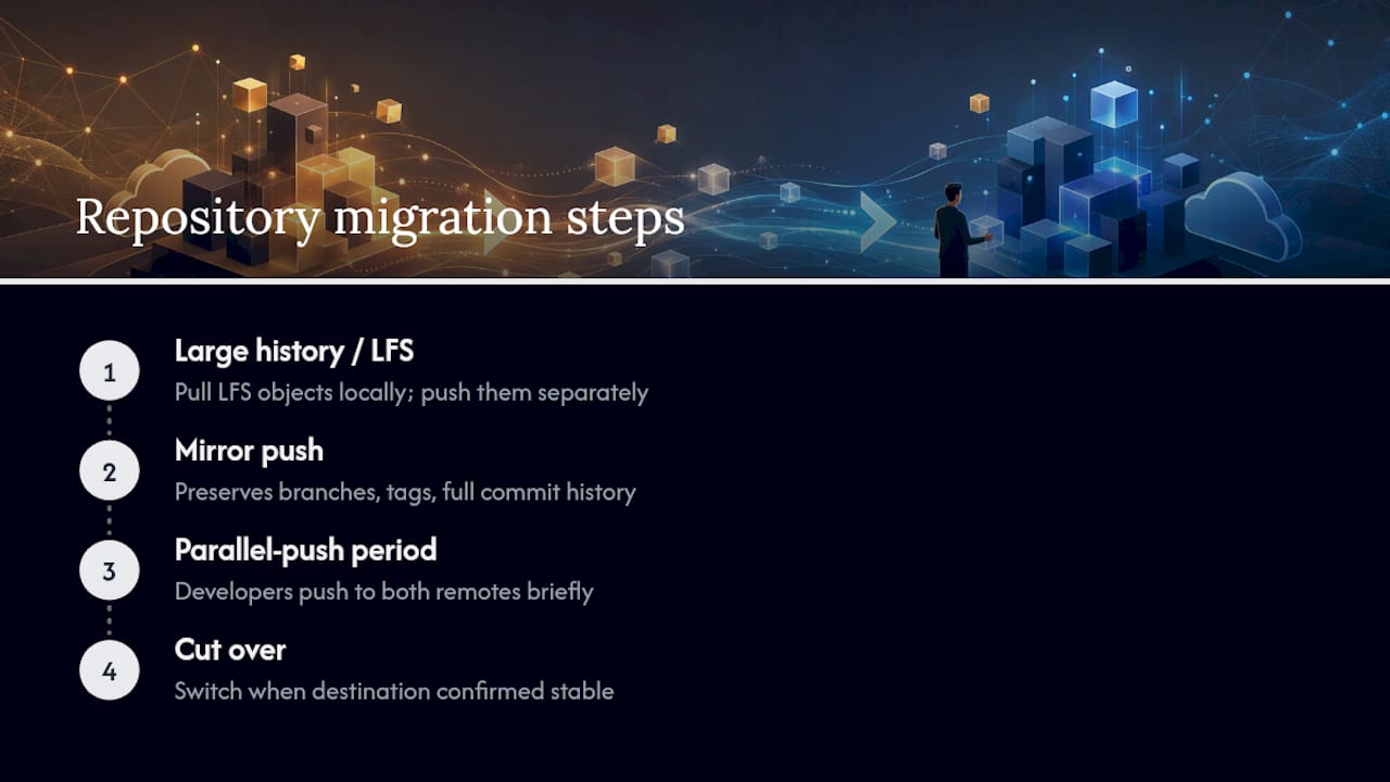 Diagram of Git repository migration steps