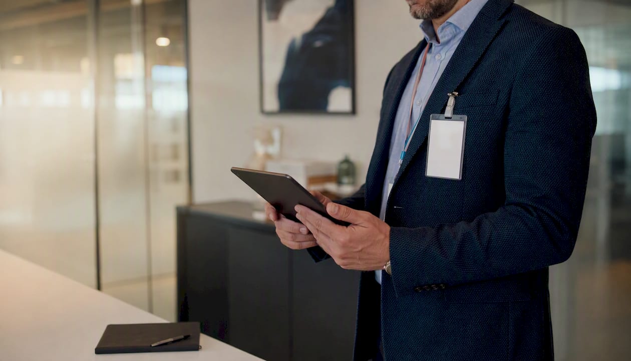 Hands holding tablet for cloud audit review