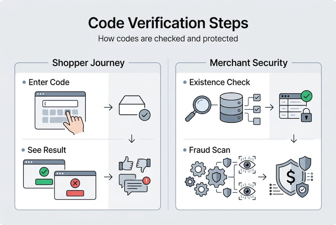 Infographic showing steps of code verification
