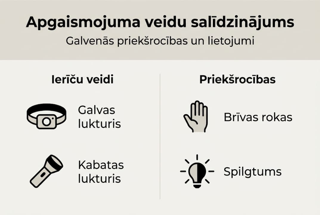 Informatīvs pārskats par dažādu apgaismojuma ierīču veidiem un to priekšrocībām