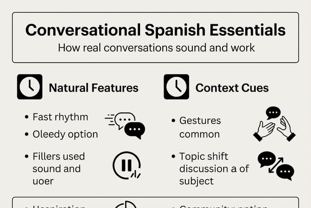 Infographic on conversational Spanish essentials