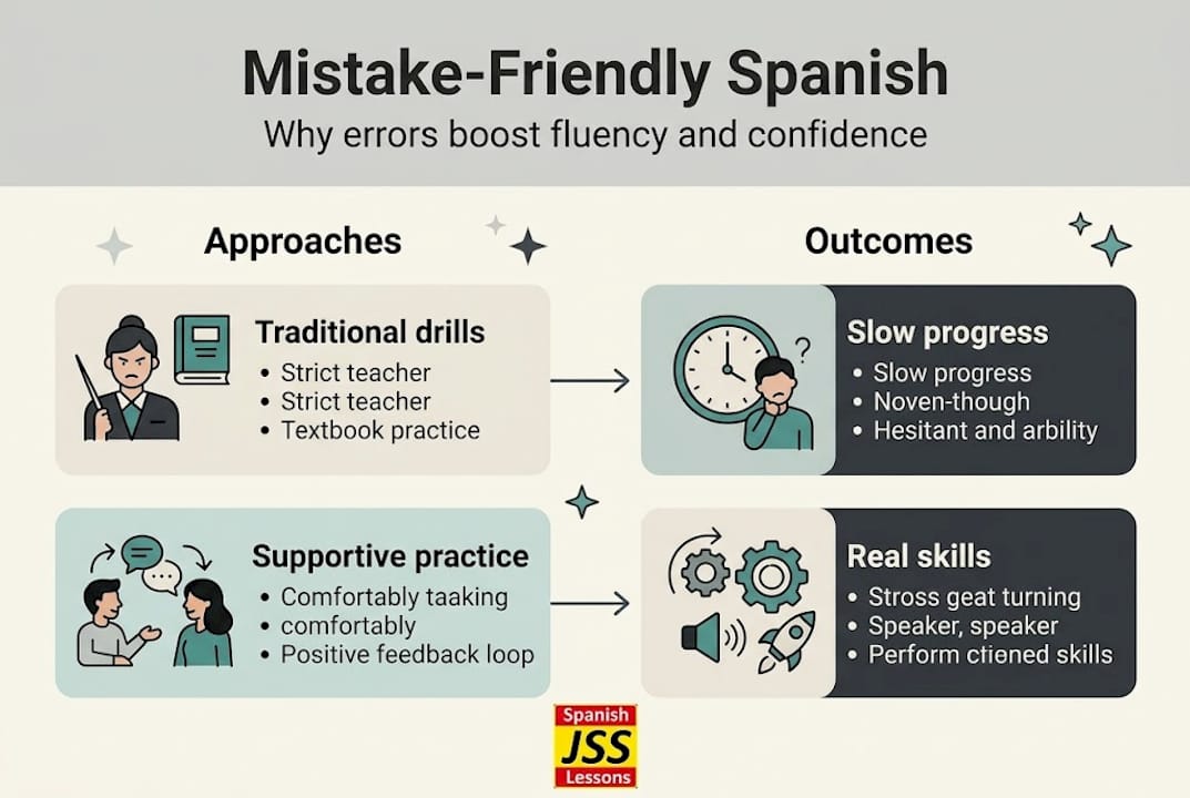 Infographic shows Spanish practice types and outcomes